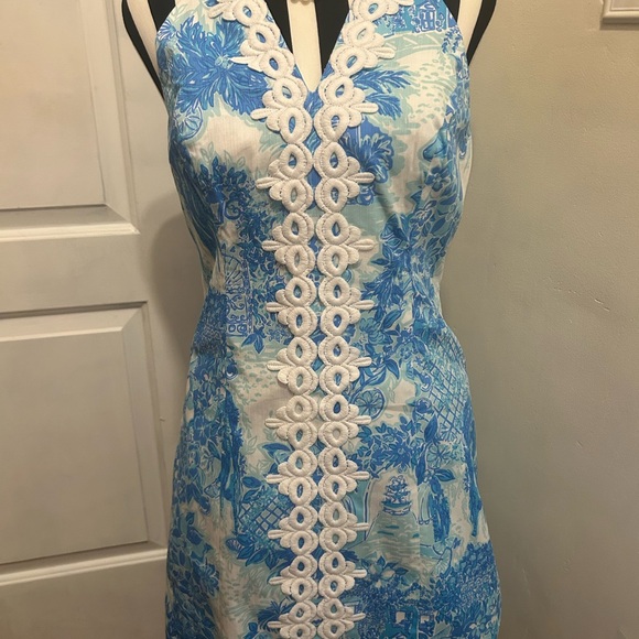 NWT Lilly Pulitzer Pearl Stretch Shift Dress Toile Me About It Size 2 - Picture 2 of 7
